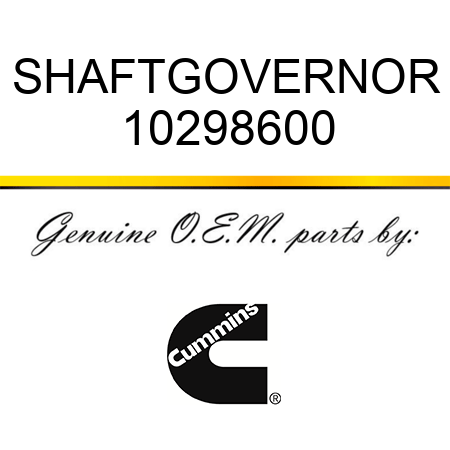 SHAFT,GOVERNOR 10298600