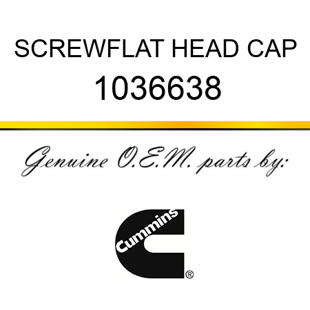 SCREW,FLAT HEAD CAP 1036638