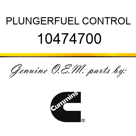 PLUNGER,FUEL CONTROL 10474700