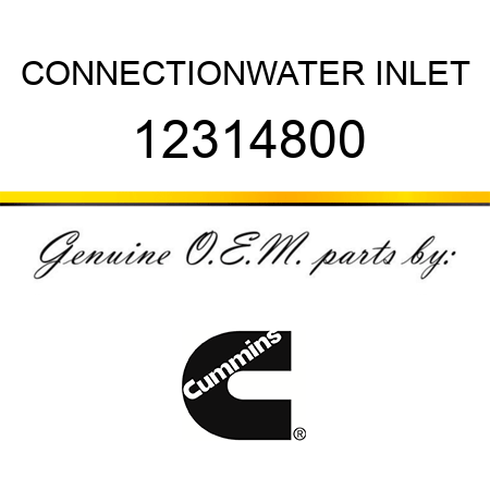 CONNECTION,WATER INLET 12314800