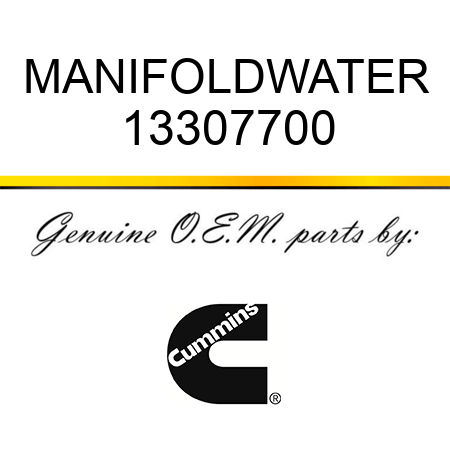 MANIFOLD,WATER 13307700