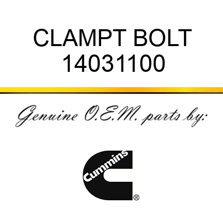CLAMP,T BOLT 14031100