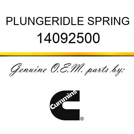 PLUNGER,IDLE SPRING 14092500