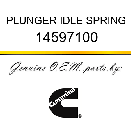 PLUNGER, IDLE SPRING 14597100
