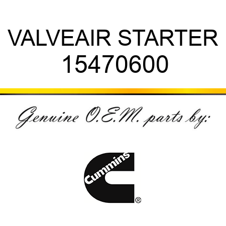 VALVE,AIR STARTER 15470600