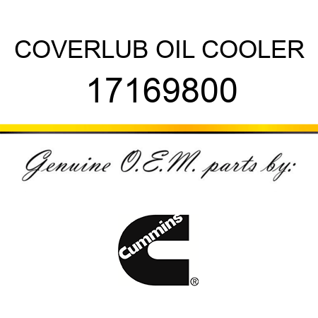 COVER,LUB OIL COOLER 17169800