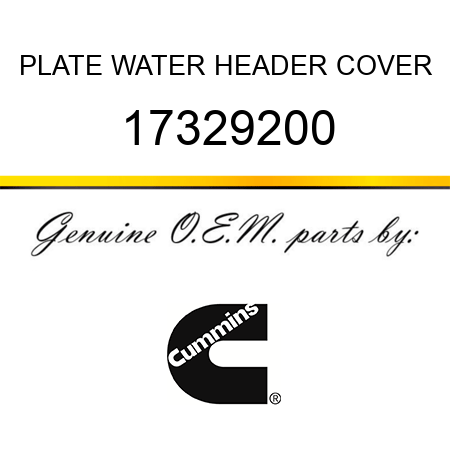 PLATE, WATER HEADER COVER 17329200