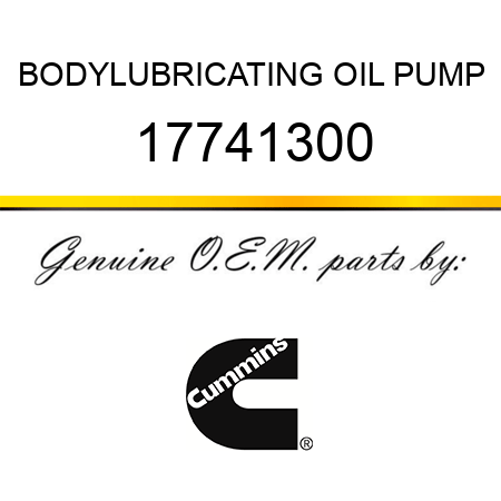 BODY,LUBRICATING OIL PUMP 17741300