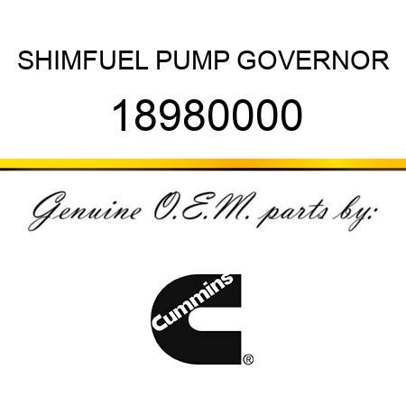 SHIM,FUEL PUMP GOVERNOR 18980000