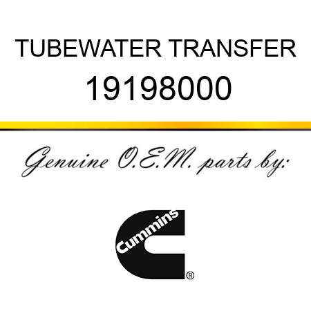 TUBE,WATER TRANSFER 19198000