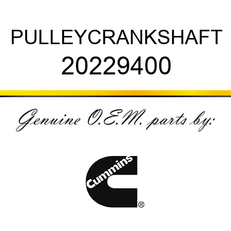 PULLEY,CRANKSHAFT 20229400