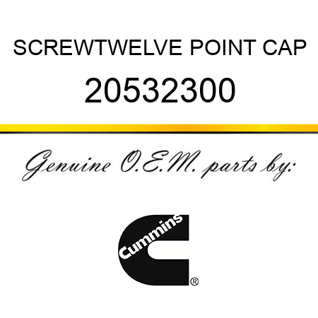 SCREW,TWELVE POINT CAP 20532300