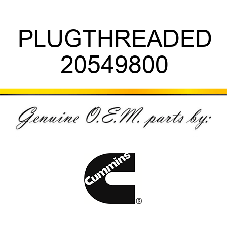 PLUG,THREADED 20549800