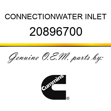 CONNECTION,WATER INLET 20896700