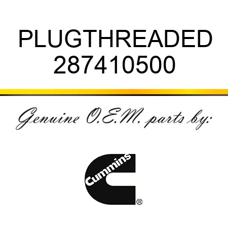 PLUG,THREADED 287410500