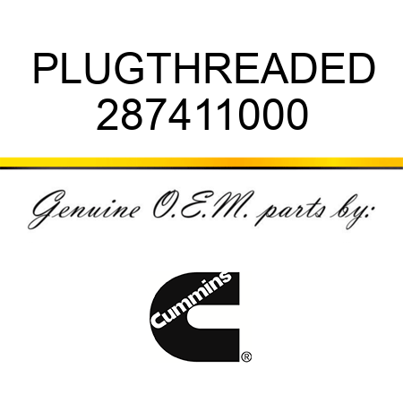 PLUG,THREADED 287411000