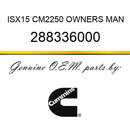 ISX15 CM2250 OWNERS MAN 288336000