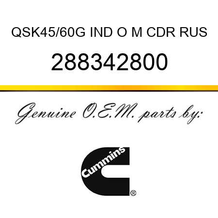 QSK45/60G IND O+M CDR RUS 288342800