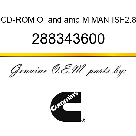 CD-ROM O & M MAN ISF2.8 288343600