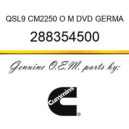 QSL9 CM2250 O+M DVD GERMA 288354500