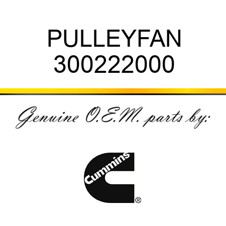 PULLEY,FAN 300222000