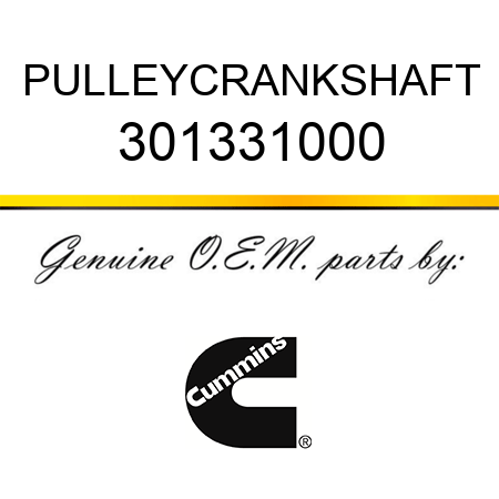 PULLEY,CRANKSHAFT 301331000