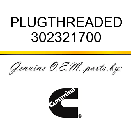 PLUG,THREADED 302321700