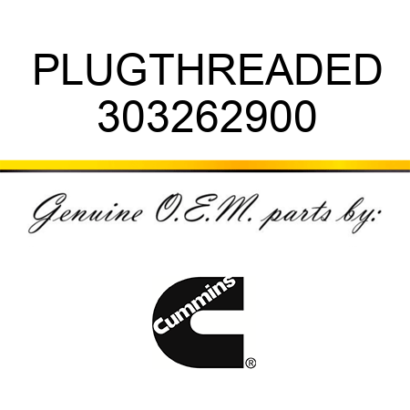 PLUG,THREADED 303262900