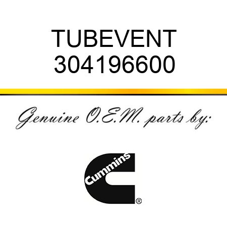 TUBE,VENT 304196600