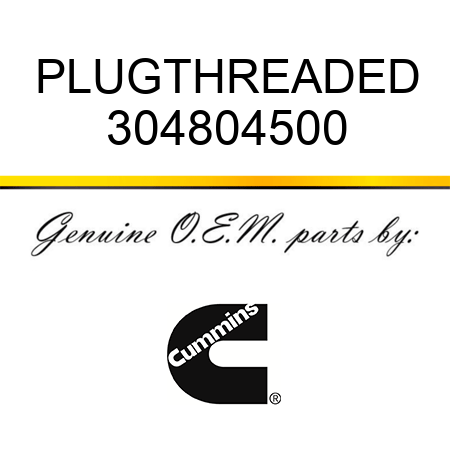 PLUG,THREADED 304804500