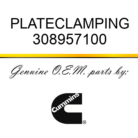 PLATE,CLAMPING 308957100