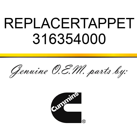 REPLACER,TAPPET 316354000