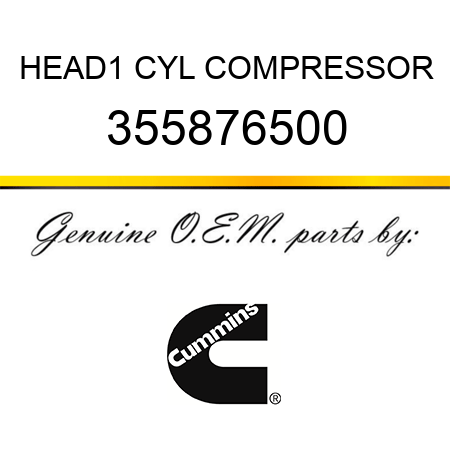 HEAD,1 CYL COMPRESSOR 355876500
