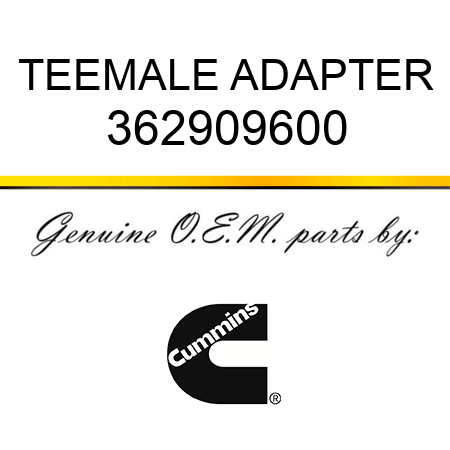 TEE,MALE ADAPTER 362909600