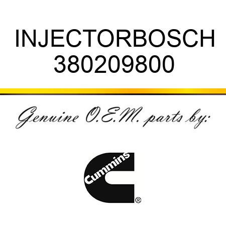 INJECTOR,BOSCH 380209800