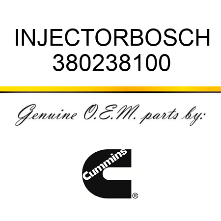 INJECTOR,BOSCH 380238100