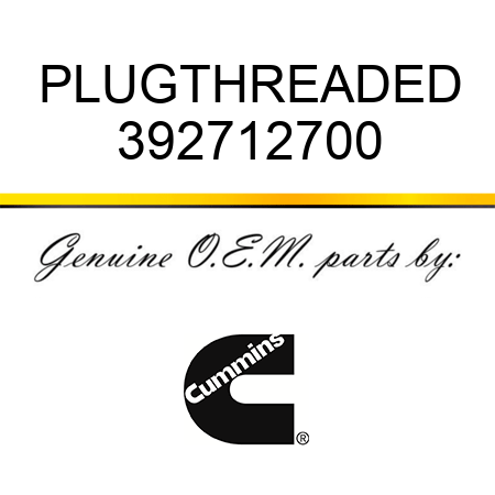 PLUG,THREADED 392712700