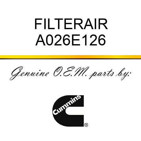 FILTER,AIR A026E126