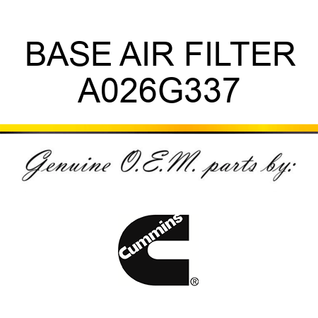 BASE, AIR FILTER A026G337