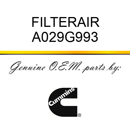 FILTER,AIR A029G993