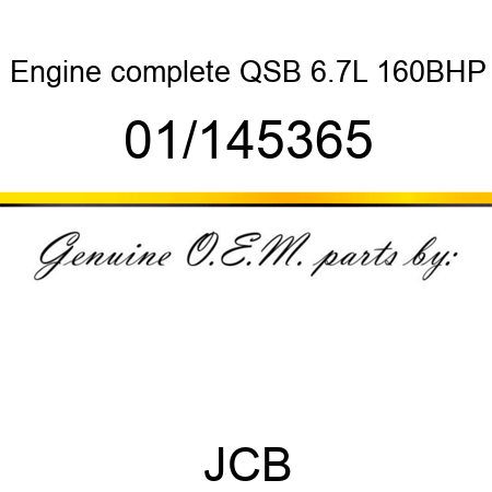 Engine, complete, QSB 6.7L 160BHP 01/145365