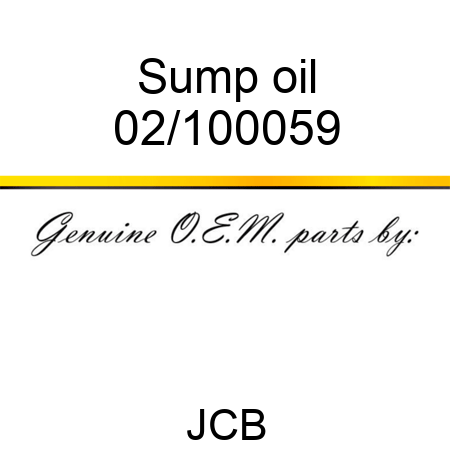 Sump, oil 02/100059