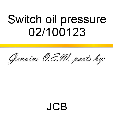 Switch, oil pressure 02/100123