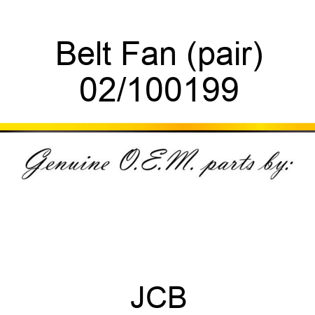 Belt, Fan, (pair) 02/100199