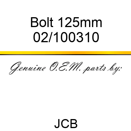 Bolt, 125mm 02/100310