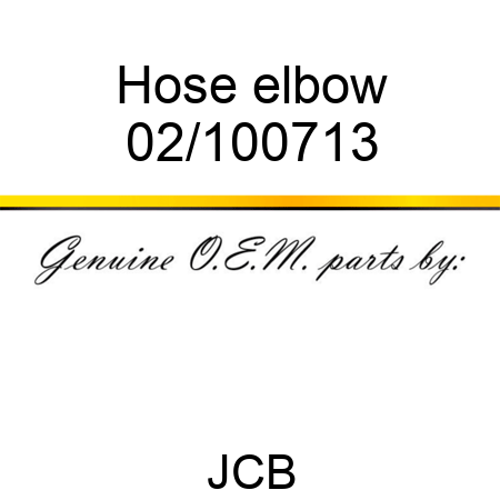 Hose, elbow 02/100713