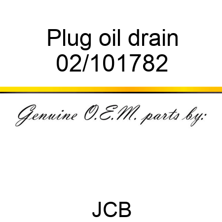 Plug, oil drain 02/101782