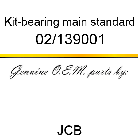 Kit-bearing, main, standard 02/139001