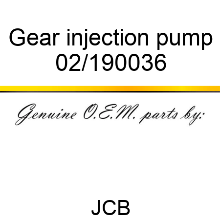 Gear, injection pump 02/190036