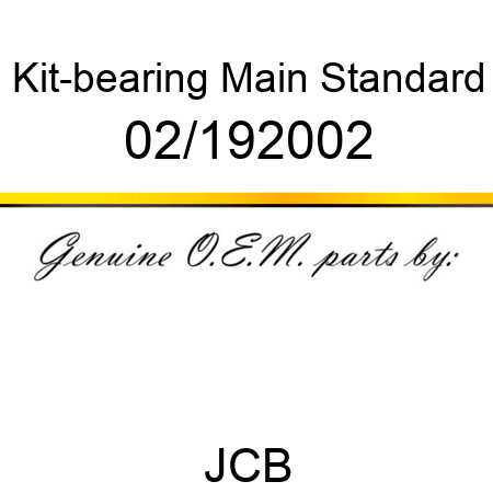 Kit-bearing, Main, Standard 02/192002